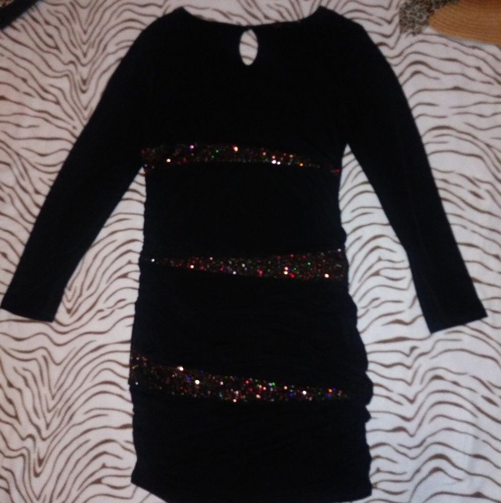 Black Sequin Dress